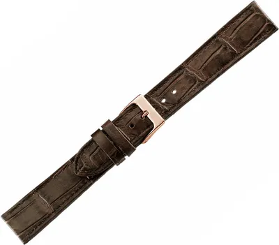 Produktbild von Herzog Italo-Kroko maroni > Uhrenarmband braun > Leder Krokoprägung , Stegbreite:16mm, Schließe:Roséfarben
