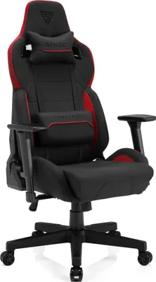 Immagine prodotto di Sedia da gaming SENSE7 Sentinel Nero/Rosso - Sedia da ufficio ergonomica, sedia da scrivania, sedia girevole, sedia da gaming per PC, poltrona direzionale fino a 150 kg, braccioli 3D, ecopelle, XXL