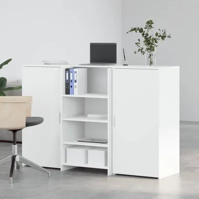 Obrázok produktu pre vidaXL Recepčný stôl biely 155x50x103,5 cm materiál na báze dreva