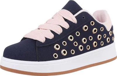 Produktbild von Ital-Design Damen Freizeitschuhe  Lederoptik Sneakers Low 89319323 Dunkelblau Gr.  38