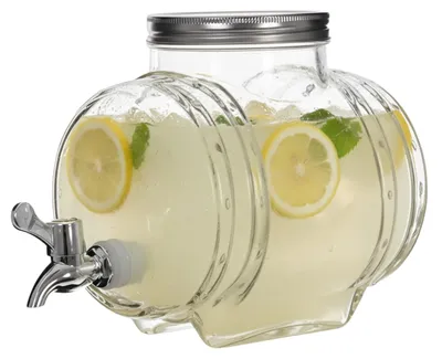 Produktbild von Alessandro Getrankespender Weinfass - 2,8 Liter - Glas - Limonadenspender - 15 x 20 x 18 cm