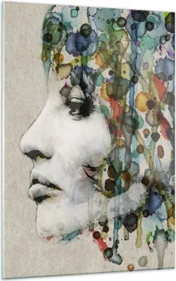Produktbild von Bilder auf glas - Einteilig - Gesicht Frau - 50x70cm - Glasbilder - Wandbilder - Bilder - Kunstdruck - zum Aufhängen bereit - Wanddekoration aus Glas - Glas Bilder - Wandbild auf Glas - GPA50x70-3533