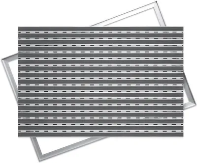 Produktbild von POLENTEX Premium Aluminium Fußmatte Heavy Duty mit Rahmen, 80x60, Grau, 22 mm, Gummieinlage, 500 kg/m²