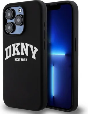 Obrázek produktu pro Dkny Liquid Silicone White Printed Logo Magsafe Case pro Iphone 15 Pro - Black