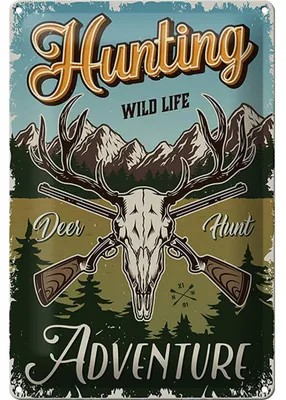 Produktbild von Blechschild Jagd 20x30cm Hunting wild life adventure