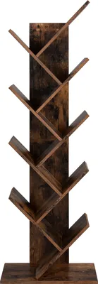 Produktbild von Regał stojak na książki LOFT brązowy biały 8 półek 141,5 cm MDF