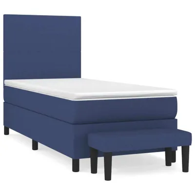 Produktbild von Boxspringbett mit Matratze Blau 90x190 cm Stoff