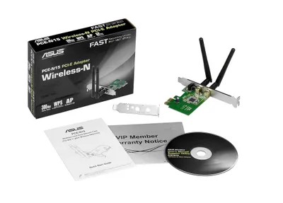 Image de ASUS PCE-N15 Adaptateur LAN sans fil PCI-Express 802.11 b/g/n à 300 Mbit/s