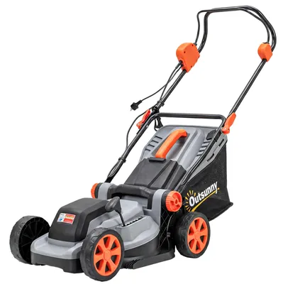 Produktbild von Outsunny Elektro Rasenmäher 1200 W mit 34 cm Schnittbreite 35L Fangkorb