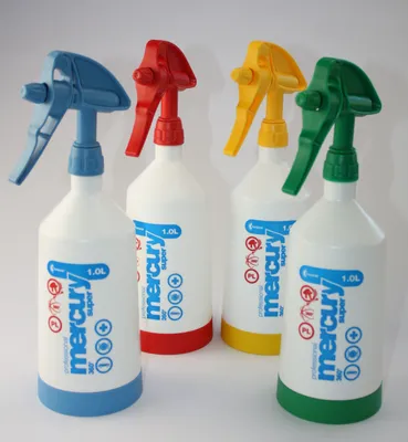 Produktbild von Sprühflasche 360° 4er rot + gelb + grün + blau 1L KWAZAR Mercury