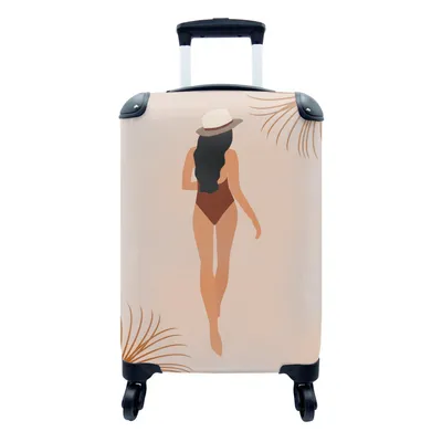 Produktbild von MuchoWow® Koffer Handgepäck Trolley Rollkoffer Kleine Reisekoffer mit 4 Rollen - Sommer - Blätter - Pastell - Cabin Size < 55x40x23 cm & 55x40x20 cm - Fotokoffer - Kabinenkoffer - Boardgepäck - Reise-Box - Reisekoffer - Reisegepäck - Koffer mit Bild - Trolley für Kinder