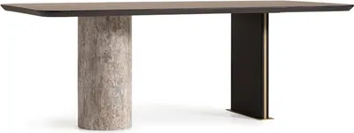 Image de Table de salle à manger Table de salle à manger en bois brun 220 cm Moderne