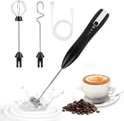 Produktbild von Milchaufschäumer, Milchaufschäumer Elektrisch, 3-Gang, USB-C Aufladbar, für Kaffee/Latte/Cappuccino/Eier Schlagen
