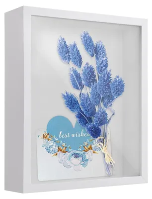 Obrázek produktu pro Omgoods - 3D fotorám, bílý, 22 x 27 cm - Dřevěná rámeček pro fotografie a suvenýry