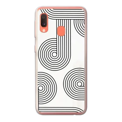 Produktbild von MuchoWow® Handyhülle Schutzhülle Hülle für Samsung Galaxy A20e Abstrakt - Schwarz - Weiß - Kreis Silikon Softcase Handy Hülle - Abdeckung