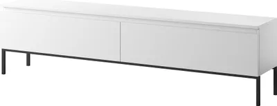 Image de Selsey Armoire TV Bemmi - Buffet bas, blanc avec pieds noirs, 175 cm