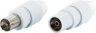 Produktbild von Schwaiger KST3032 532, F-Typ, Weiß, Metall, Kunststoff, Sichtverpackung, 2 Stück(e)