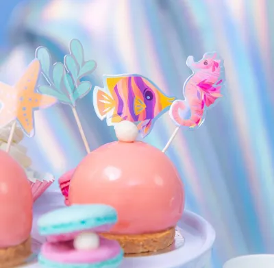 Immagine prodotto di OCEAN Decorazioni per muffin di compleanno, 6 pezzi.