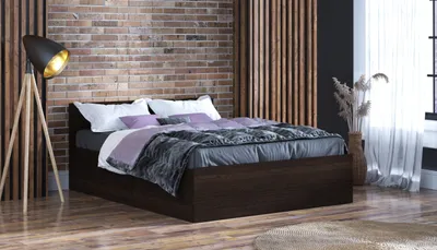 Produktbild von Bett 160x200cm mit Matratze und Bettkasten PARTY 1 - Wenge