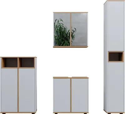 Produktbild von Badmöbel-Set Vicco Didi Weiß/Artisan-Eiche 4-teilig, Model 49398