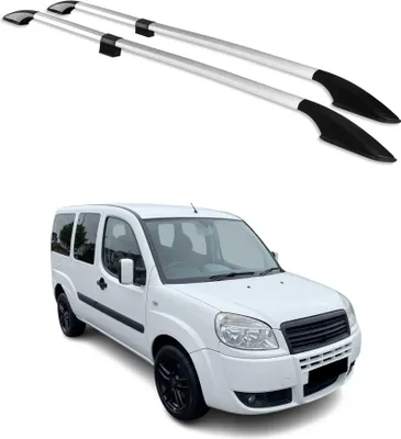 Image de Barres de toit longitudinales pour Fiat Doblo 2000-2010 L2 Aluminium Gris