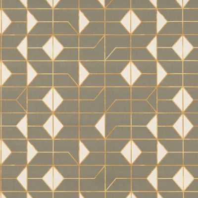 Produktbild von Dekostoff Meterware Baumwolle Navani3 Art Deco Geometrie gold beige