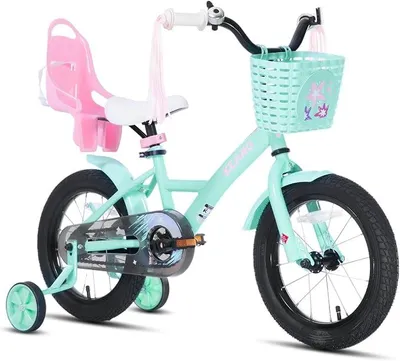 Imagen del producto de Bicicleta infantil Zinnia de 14/16/20 pulgadas, para niñas de 3 a 9 años, bicicleta de 14/16 pulgadas con ruedines, canasta y adornos de serpentinas