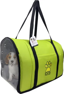 Produktbild von EVE Textile Hunde Katzen Haustier Tragetasche 47x30x30 cm Grün Umhängetasche Handtasche Atmungsaktiv Faltbar zugelassen von Fluggesellschaften