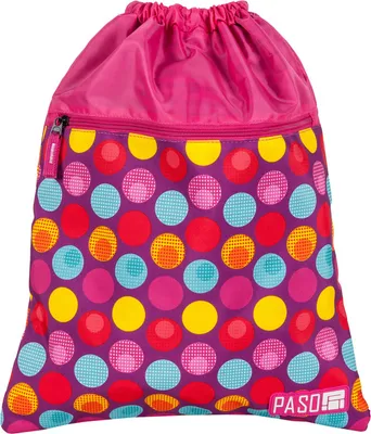 Produktbild von PASO Turnbeutel Sportbeutel Rucksack Tasche GEPUNKTET leicht bunt Kinder Mädchen