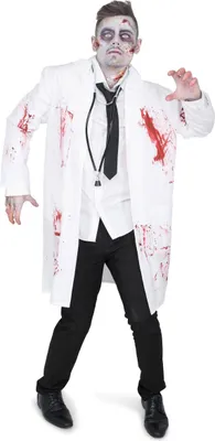 Immagine prodotto di Costume da medico zombie da uomo bianco-rosso - L