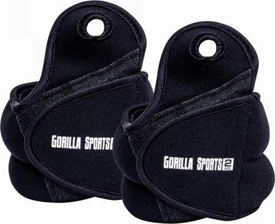 Produktbild von GORILLA SPORTS® Gewichtsmanschetten - Paar, 2 x 2kg, mit Daumenschlaufen und Klettverschluss, Verstellbar - Handgelenkgewichte, Fußgelenkgewichte, Laufgewichte