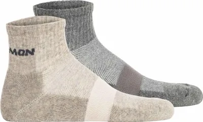 Produktbild von Salomon Uni Quartersocken, 2er Pack - EVASION ANKLE, Wandersocken, atmungsaktiv Grau 45-47