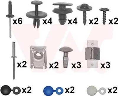 Produktbild von VAN WEZEL Montagesatz Stoßfänger 4040794 Vorne passend für PEUGEOT 307 CC (3B)
