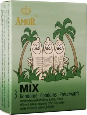 Zdjęcie produktu dla Prezerwatywy Amor Mix, opakowanie 3 sztuki, nawilżane