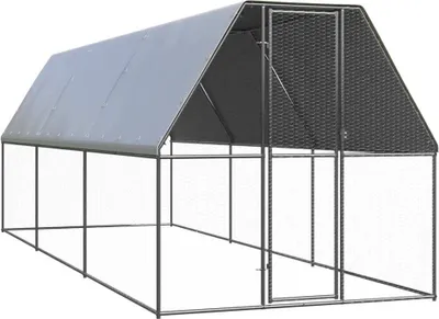 Obrázek produktu pro Venkovní klec pro kuřata 2 x 6 x 2 m pozinkovaná ocel