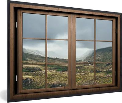 Produktbild von MuchoWow® MuchoWow® Gerahmtes Poster Durchblick - Wolken - Berge 90x60 cm - Poster mit zchwarzem Bilderrahmen - Fotorahmen - Foto-Plakat