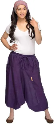Produktbild von Haremshose Pumphose Aladinhose Pluderhose Yoga Goa Sarouel Baggy Freizeithose Singharaja Damen, lila