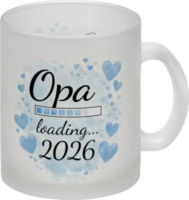 Produktbild von Opa loading 2026 Glas Tasse für werdende Opas