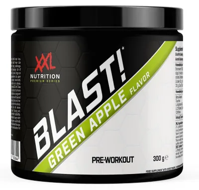 Produktbild von Pre Workout Booster | XXL Nutrition Blast! Pre Workout Grüner Apfel 300 g | Trainingsbooster mit Citrullin Beta Alanin & Koffein