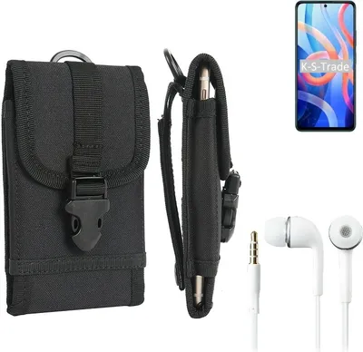 Produktbild von K-S-Trade Holster Schutz Hülle kompatibel mit Xiaomi Redmi Note 11 Gürteltasche Handy Hülle Tasche outdoor Seitentasche schwarz 1x + Kopfhörer