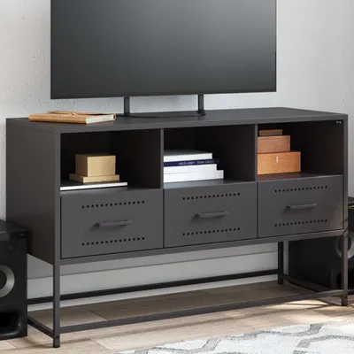 Image de Maison Exclusive - Meuble TV noir 100,5x39x60,5 cm Acier