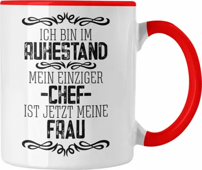 Produktbild von Trendation - Lustige Tasse Rentner Geschenk Ruhestand Abschied Abschiedsgeschenk Rente Pension Pensionierung Mann Männer (Rot)