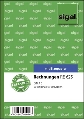 Immagine prodotto di Sigel® RE625 Fatture - A6, SD, MP, 2 x 50 fogli