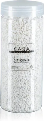 Zdjęcie produktu dla Dekoracyjne kamyczki do wazonów, kolor biały, 1180 g, 13 kolorów. Dekoracyjne kamyczki o wymiarach 2,5-4 mm, idealne do dekoracji na imprezy, do ogrodu i do wnętrz