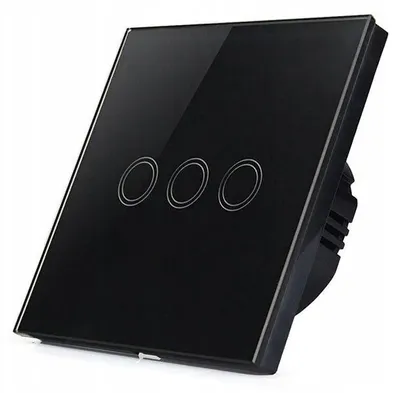 Produktbild von Appio Touch-Lichtschalter Glas Dreifach Schwarz LED