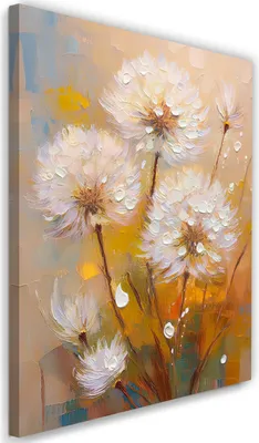 Immagine prodotto di Quadro su tela Denti di leone Fiori Piante colorate 60x90 Feeby Beige quadro per la parete pronto per essere appeso