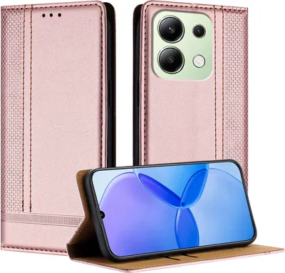 Obrázek produktu pro Pouzdro na mobilní telefon pro Xiaomi Redmi Note 13 4G Kožené flipové ochranné pouzdro s funkcí stojánku Pink