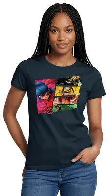 Produktbild von Spreadshirt Miraculous Superhelden Frauen T-Shirt, M, Navy