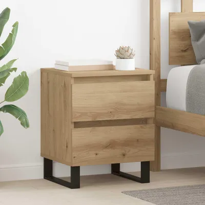 Immagine prodotto di vidaXL Comodino 2 pezzi Rovere artigianale 40 x 35 x 50 cm Materiale a base di legno