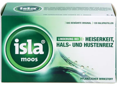 Obrázek produktu pro Isla Moss pastilky do krku proti chrapotu, podráždění krku a kašli, 120 pastilek